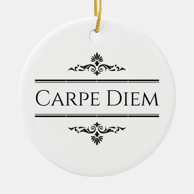 Carpe Diem Ceramic Tree Decoration (Front)