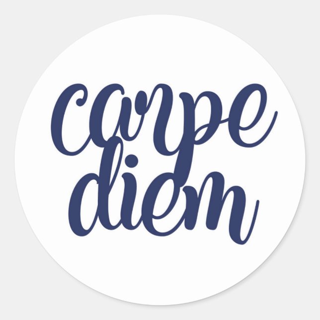Carpe Diem Classic Round Sticker (Front)