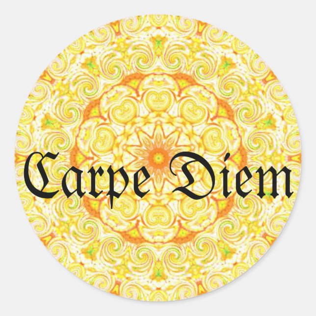 Carpe Diem Classic Round Sticker (Front)