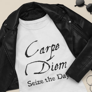 Carpe Diem Dark Academia Vintage Typography  T-Shirt