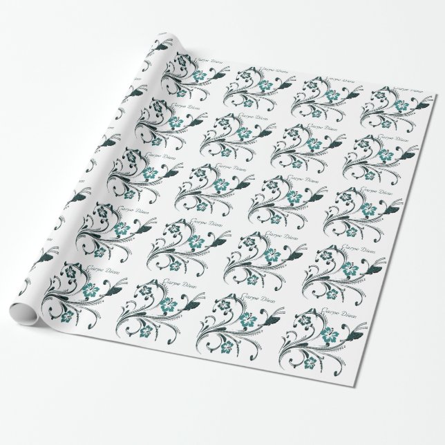 Carpe Diem Gift Wrapping Paper (Unrolled)