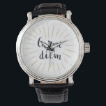 Carpe Diem Hand-lettered Typography Design Watch<br><div class="desc">Seize the day Carpe Diem Hand-lettered Brushstroke Typography Designer Men and Women Accessories Wrist Watch. Coordinating items available in our shop!</div>