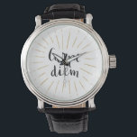 Carpe Diem Hand-lettered Typography Design Watch<br><div class="desc">Seize the day Carpe Diem Hand-lettered Brushstroke Typography Designer Men and Women Accessories Wrist Watch. Coordinating items available in our shop!</div>