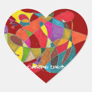 Carpe Diem Heart Sticker