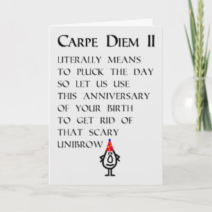 Carpe Diem II A Funny Happy Birthday Poem Card