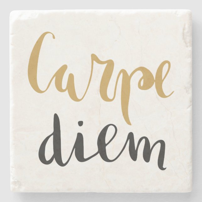 Carpe Diem - Inspirational Stone Coaster (Front)
