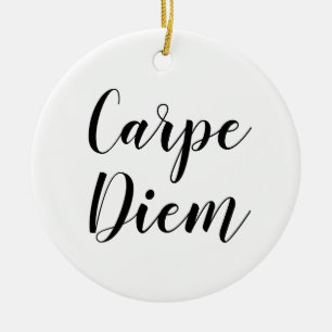 carpe diem latin quote ceramic tree decoration