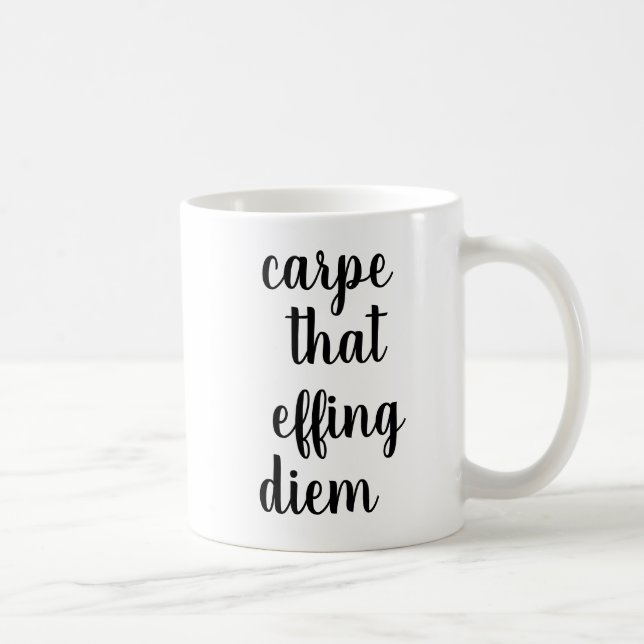 carpe diem latin quote coffee mug (Right)