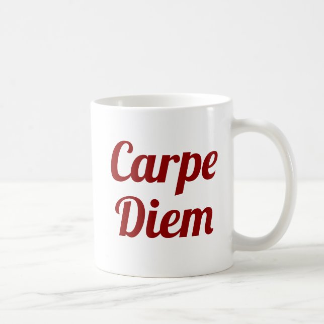 carpe diem latin quote coffee mug (Right)