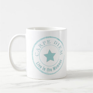 CARPE DIEM, Live in the Moment Cool White Coffee Mug