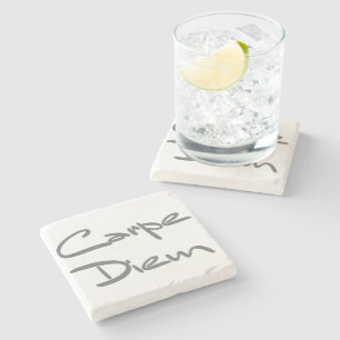 CARPE DIEM Modern Cool Text Stone Coaster