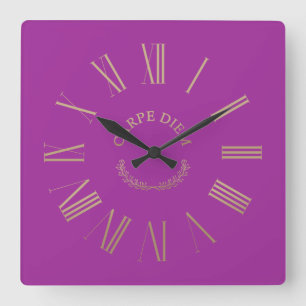 Carpe Diem Pink Acrylic Wall Clock
