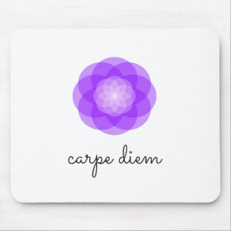 Carpe Diem purple flower Mouse Mat