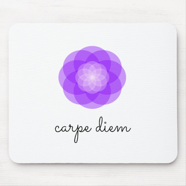 Carpe Diem purple flower Mouse Mat (Front)