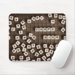 Carpe Diem Scrambled Letter Tiles Mouse Mat