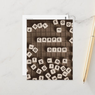 Carpe Diem Scrambled Letter Tiles Postcard