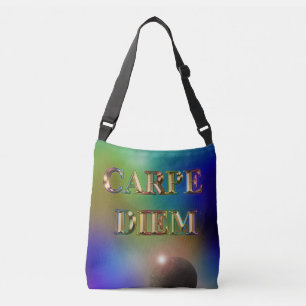 Carpe Diem seize day Rainbow constellation planets Crossbody Bag