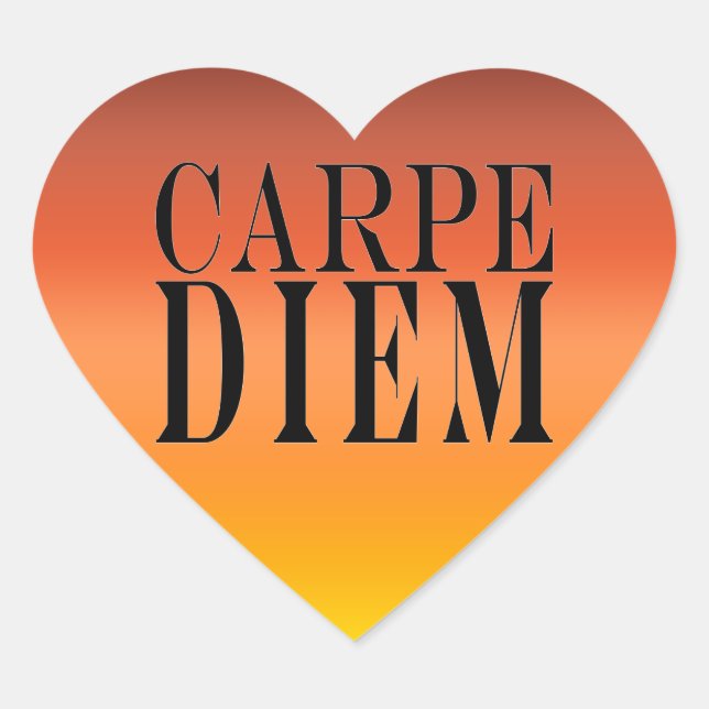 Carpe Diem Seize the Day Latin Quote Happiness Heart Sticker (Front)