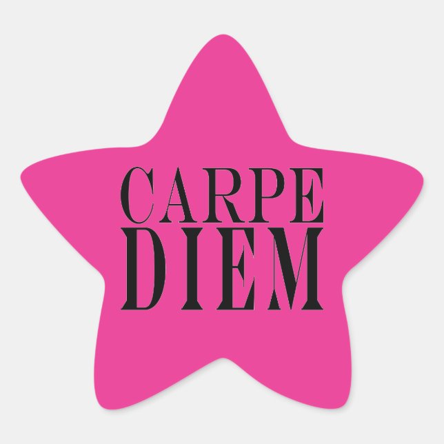 Carpe Diem Seize the Day Latin Quote Happiness Star Sticker (Front)