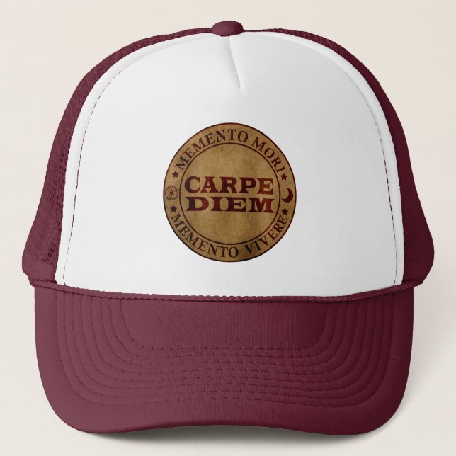 Carpe diem Seize the day Memento mori Trucker Hat (Front)
