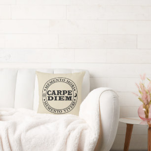 Carpe diem Seize the day Mmenro mori Cushion
