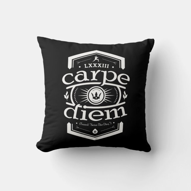 Carpe Diem - Square Throw Pillow - Black (Front)