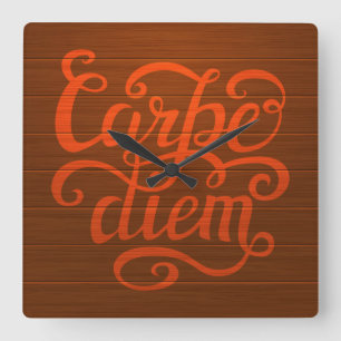 Carpe Diem' Square Wall Clock