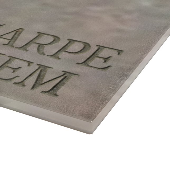 Carpe Diem stone glass cutting board (Corner)