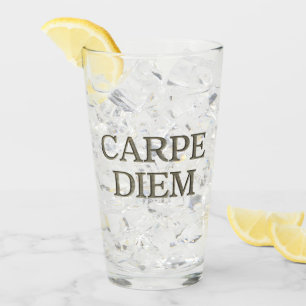 Carpe Diem Stone glass tumbler