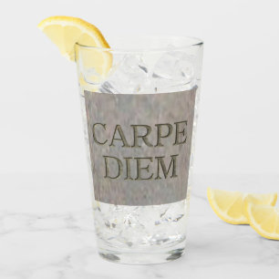 Carpe Diem Stone glass tumbler