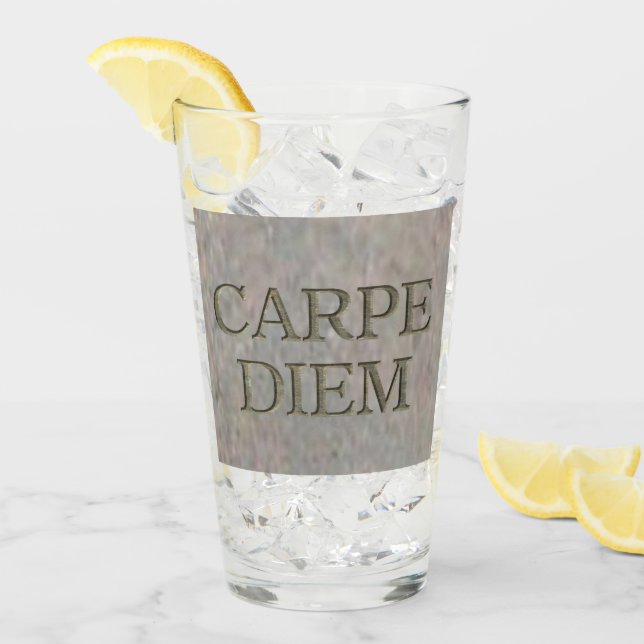 Carpe Diem Stone glass tumbler (Front Ice)