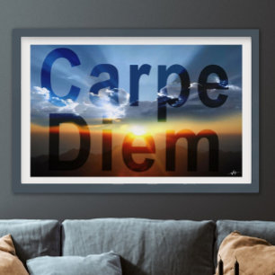 Carpe Diem Sunrise: Inspirational Abstract Poster