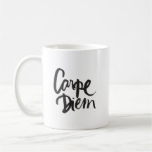 Carpe Diem Typographic Quote Mug