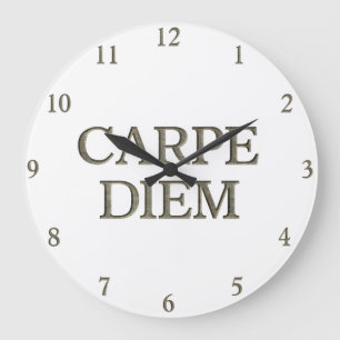 Carpe Diem white wall clock