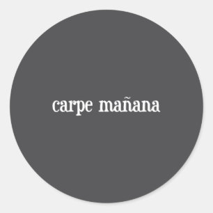 Carpe Manana Classic Round Sticker