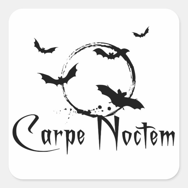 Carpe noctem square sticker (Front)