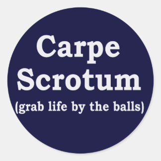 Carpe Scrotum Classic Round Sticker