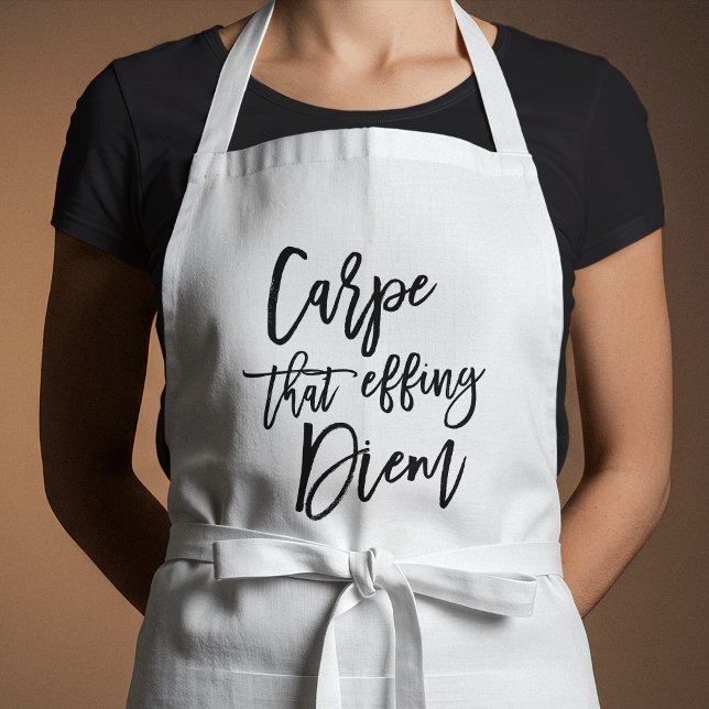 Carpe That Effing Diem Hand Lettered Quote Standard Apron (Creator Uploaded)