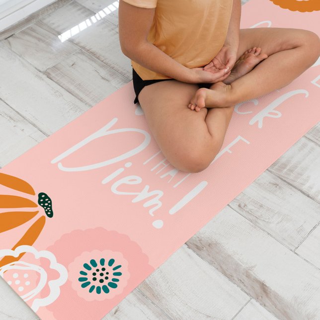Carpe The Heck Out Of That Diem Abstract Floral Yoga Mat (Creator Uploaded)