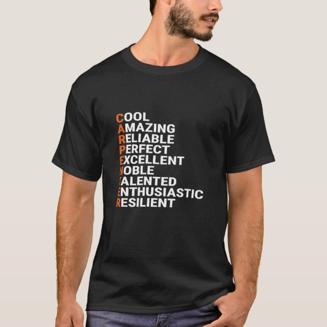 Carpenter Acronym Cool Carpentry Premium T-Shirt (Front)
