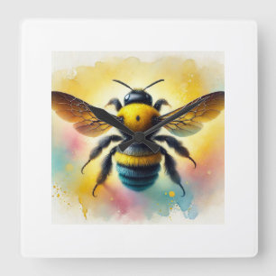 Carpenter bee 041024AREF116 - Watercolor Square Wall Clock