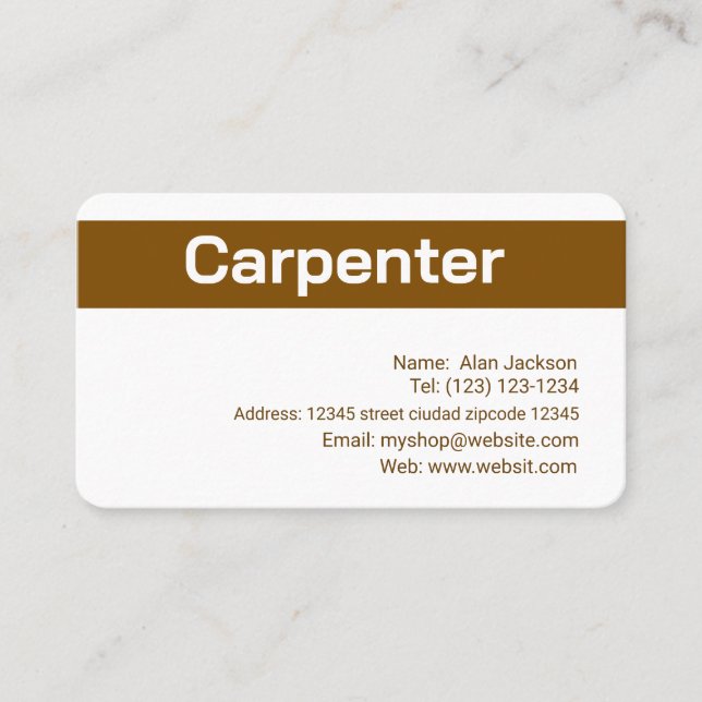 CARPENTER Business card editable (Front)