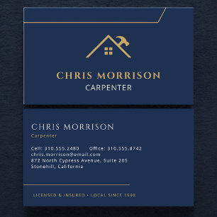Carpenter Carpentry Contractor Home Builder Business Card