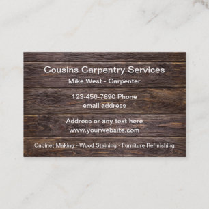 Carpenter Carpentry Services Business Cards
