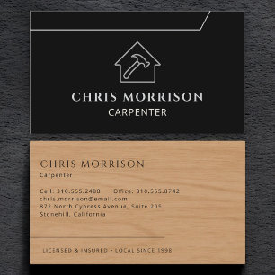 Carpenter Carpentry Woodworker Business Card