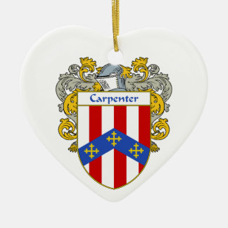 Carpenter Coat of Arms/Family Crest Ceramic Tree Decoration