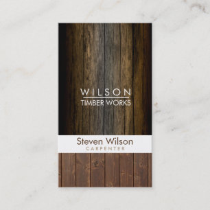 Carpenter Construction Woodwork Wood Builder Business Card