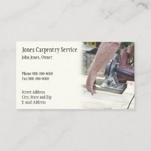 Carpenter Contractor Construction Business Card