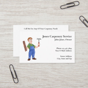 Carpenter Contractor Construction Business Card