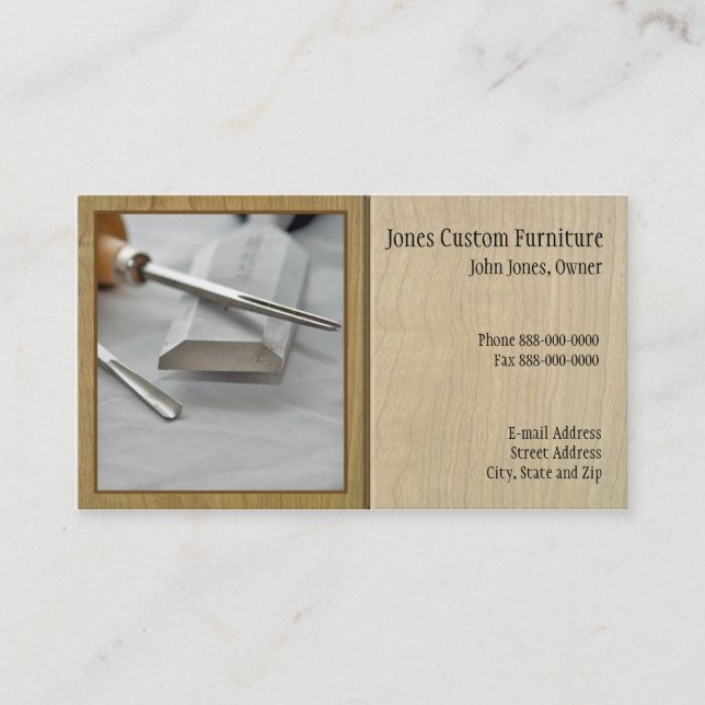 Carpenter Contractor Construction Business Card (Front)